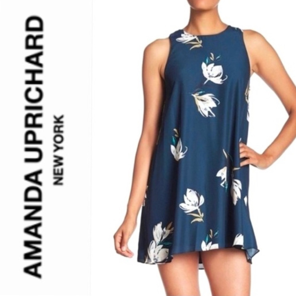 Amanda Uprichard Blue Floral Mini Dress